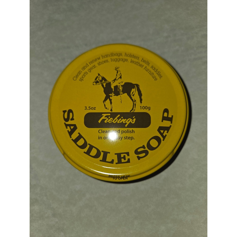 Fiebing's Yellow Saddle Soap 3.5oz Leather Cleaner and Polish Tin